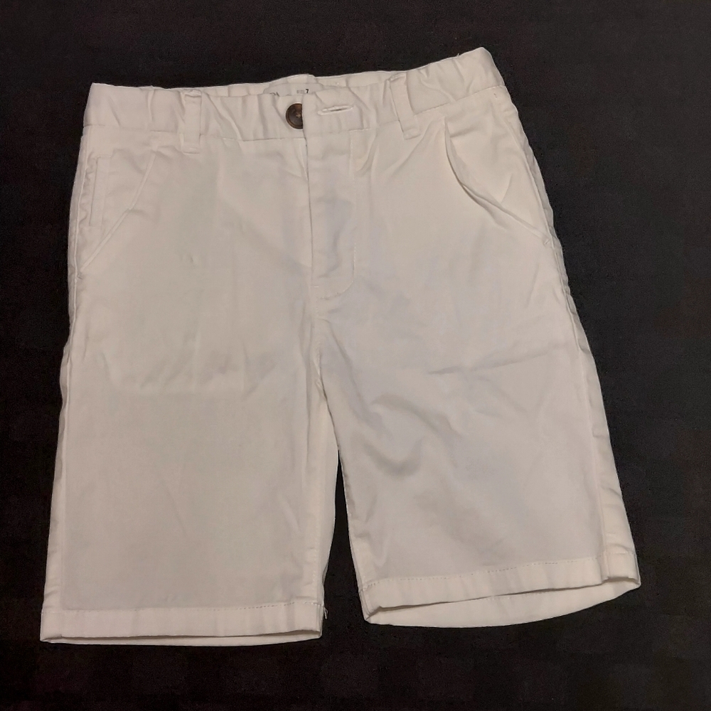 Zara Kids  Boys Off-White Flat Front Shorts, Size 7